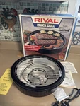 Rival Crock Grill Smokeless Indoor Electric 5750 Black Stoneware Tested. Fixed Price $55.00.
