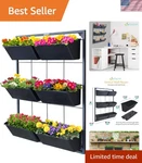Elegant Vertical Garden Wall Planter With 6 Removable Pots For Modern Living. Fixed Price $157.94.