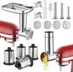 Kitchenaid Meat Grinder & Slicer Attachment With Sausage Stuffer Tubes. Fixed Price $116.99.