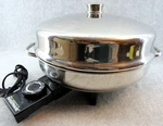 Farberware 12" Electric Stainless Skillet 344A W/lid & Cord Works! Vintage Usa. Fixed Price $39.74.