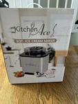 Kitchen Ace Electric Ice Cream Maker 2QT Stainless Steel Silver Black Brushed. Fixed Price $50.00.