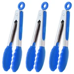 Hinmay Small With Silicone Tips Serving Tongs, Set 7-INCH, Blue. Fixed Price $20.25.