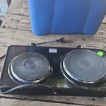 Aroma AHP-312 Double Burner Electric Hot Plate 1440W 120V Black Metal. Fixed Price $17.99.