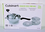 Cuisinart Stainless Steel Food Mill 2.3 QT-3 Cutting Discs Fine, Medium, Coarse. Fixed Price $40.00.