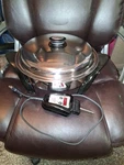 Saladmaster 12" Oil Core Electric Skillet 316TI SA0120CU Stainless Steel Euc. Fixed Price $425.00.