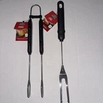 Expert Locking Tongs And Fork Stainless Steel Bbq Grilling Utensils New. Fixed Price $12.00.