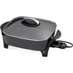 Presto 12-INCH Electric Skillet With Glass Cover, Nonstick Multi-use Pan, Black. Fixed Price $49.99.