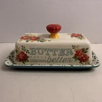 Pioneer Woman Floral Butter Dish Stoneware Makes Everything Better. Fixed Price $24.99.