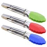 Hinmay Mini Tongs With Silicone Tips Serving 7-INCH, Red Blue Green. Fixed Price $19.02.