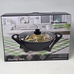Benevolence Electric Wok Non-stick Coating Tempured Glass Lid Cookware. Fixed Price $26.99.