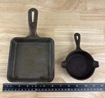 Lodge 5WS 5.5-INCH Square Cast Iron Skillet W/ Frying Pan Lot Of 2 Usa Made. Fixed Price $20.00.