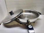 Amway Queen 12" Electric Skillet Stainless Alum Core Buffet Server Fry Pan & Lid. Fixed Price $197.99.
