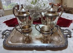 5 Piece King Edward Silver Plated Coffee Pot Set. Fixed Price $150.00.