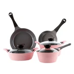 Neoflam Eela Pink 8PC Nonstick Kitchen Cookware Pot With Lid Pan, Made Korea. Fixed Price $149.99.