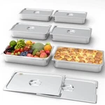 6 Pack 4" Stainless Steel Hotel Pans With Lid Handle For Catering. Fixed Price $149.99.