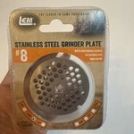 Lem #8 Stainless Grinder Plate - 3/16". Fixed Price $22.99.