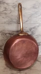 Vntg Country Kitchen 8 Copper Frying Pan Skillet Tin Lined 7" Brass Handle. Fixed Price $24.99.