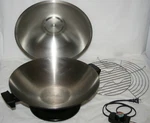 Meyer 14" Stainless Steel Electric Wok W/lid & Racks 1200 Watts PA8100 Works Vg. Fixed Price $59.00.