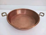 Vtg Copper 11" Pan Brass Handles 2.5" Deep Preserve Jam Kitchen Cookware Rus. Fixed Price $53.00.