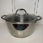 Tramontina Stainless Steel Stock Pot Glass Lid Heavy Duty 3.8L(4 Qt) 18/10 24 Cm. Fixed Price $48.00.