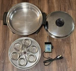 Vtg West Bend Liquid Core Stainless Steel Electric Skillet Lid #17884 Usa Tested. Fixed Price $59.00.