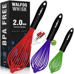 Walfos WHISK,7+9+11IN Silicone Bpa 8.5+9+11 (3 Pcs), Red+blue+green. Fixed Price $22.70.