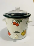 Vintage Rival Crock Pot Vegetable Pattern Model 3120 2.5 Qt Tested Works. Fixed Price $35.00.