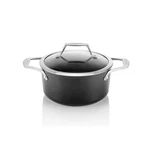 Techef Onyx Collection 2.8-QUART Soup Pot Glass Lid Coated Teflon Platinum. Fixed Price $81.45.