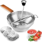Nesco Stainless Steel Food Mill, 3 Grinding Sizes, 1 Quart Capacity. Fixed Price $28.99.