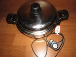 Electric Skillet 12" Multi-cooker New Era 16LP Cooking Pan Stainless Working. Fixed Price $25.99.