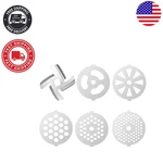 Versatile Stainless Steel Meat Grinder Plates & Blades - Perfect For Home Chefs. Fixed Price $30.99.