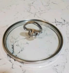 Chantal 17 Stl Steel Glass Pot Pan Lid 6 3/4 Total Diam. For 1/4 Inside. Fixed Price $10.00.