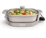 Bella Make & Take Electric Skillet Fits-anywhere Evergood Ceramic Oatmilk. Fixed Price $39.00.