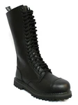 Grinders King Black Leather Boots 20 Eye Hole Steel Toe Cap Military Punk. Fixed Price $148.99.
