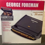 George Foreman Classic-plate Grill 5 Servings GRV80B New Black. Fixed Price $74.95.