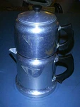 Vtg West Bend Aluminum Ware Stove Top 2, 4, 6, 8, & 9 Cup Drip 4-PC Coffee Pot. Fixed Price $24.95.