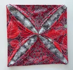 Red Silver Holiday Quilted Hot Pad Pot Holder Kitchen Trivet Table Topper. Fixed Price $12.99.