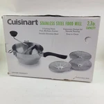 Cuisinart Stainless Steel Food Mill 2.3 Qt. Interchangeable Discs, New Box. Fixed Price $41.77.