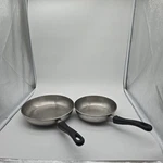Meyer Lot Of 2 Skillets Stainless Steel No Lid 8" & 10". Fixed Price $40.00.