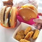 Contact-free Food Fixed Clip Shell Sandwich Hamburger Silicone Rack Holde. Fixed Price $15.28.