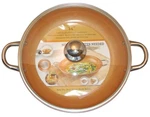 Copper Pan 14 Inch,round Induction Base With Tempered Glass Lid,dish Washer Safe. Fixed Price $29.95.