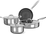 Cooker King 7 Pcs Stainless Steel Cookware Set, Pots And Pans Non Stick, Hyb. Fixed Price $151.27.