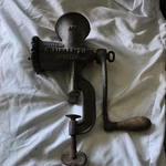 Antique Enterprise Tinned No. 5 Cast Iron Meat Grinder / Food Crank Chopper. Fixed Price $25.00.