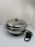 Farberware Cookware Stainless Steel 12" Electric Fry Pan Skillet #344A Dome Lid. Fixed Price $55.00.