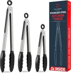 Kitchen Tongs For Cooking With Silicone Tips, Heat Resistant Black. Fixed Price $14.76.