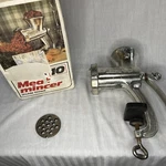 Vintage Alfa 10 Meat Mincer Grinder Double Tinned W/ Original Box. Fixed Price $19.47.