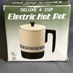 Electric Hot Pot Cup Size Cream Enameled Aluminum 400 Watt 120V World WNEP-4C. Fixed Price $15.00.