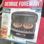 George Foreman GR20B Electric Grill Non-stick Drip Tray Fat Removing Slope. Fixed Price $25.00.