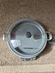 Todd English Electric Skillet Gray Grill & Flat Pan, Glass Lid, Digital Controls. Fixed Price $125.00.