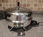 Farberware 12" Buffet Server Electric Fry Pan Dome Lid Model 325-A Stainless Vtg. Fixed Price $54.99.